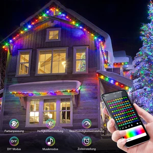 USB RGB Fairy String Light ، ضوء عيد الميلاد ، تطبيق Bluetooth ، جهاز التحكم عن بعد ، شجرة عيد الميلاد ، زخرفة إكليل ، 5 فولت ، 25 م ، 20 م ، 10 م أفضل 6 مصابيح LED ذكية لشجرة عيد الميلاد - No2