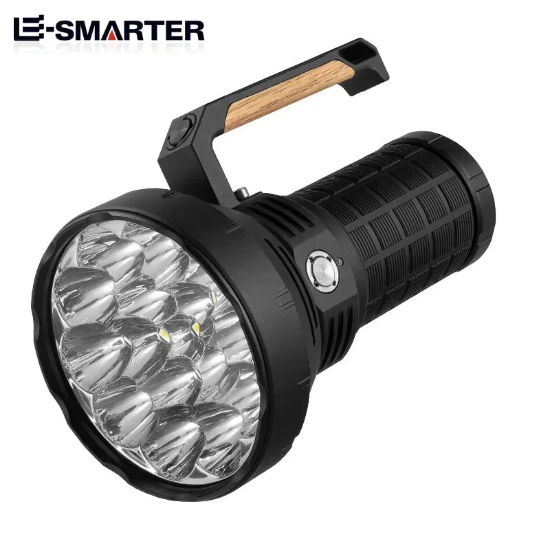 16xP50 Wick Ultra Strong Light Handheld Light Flashlight - Intelligent Fan Forced Heat Dissipation-4x18650 Power Supply