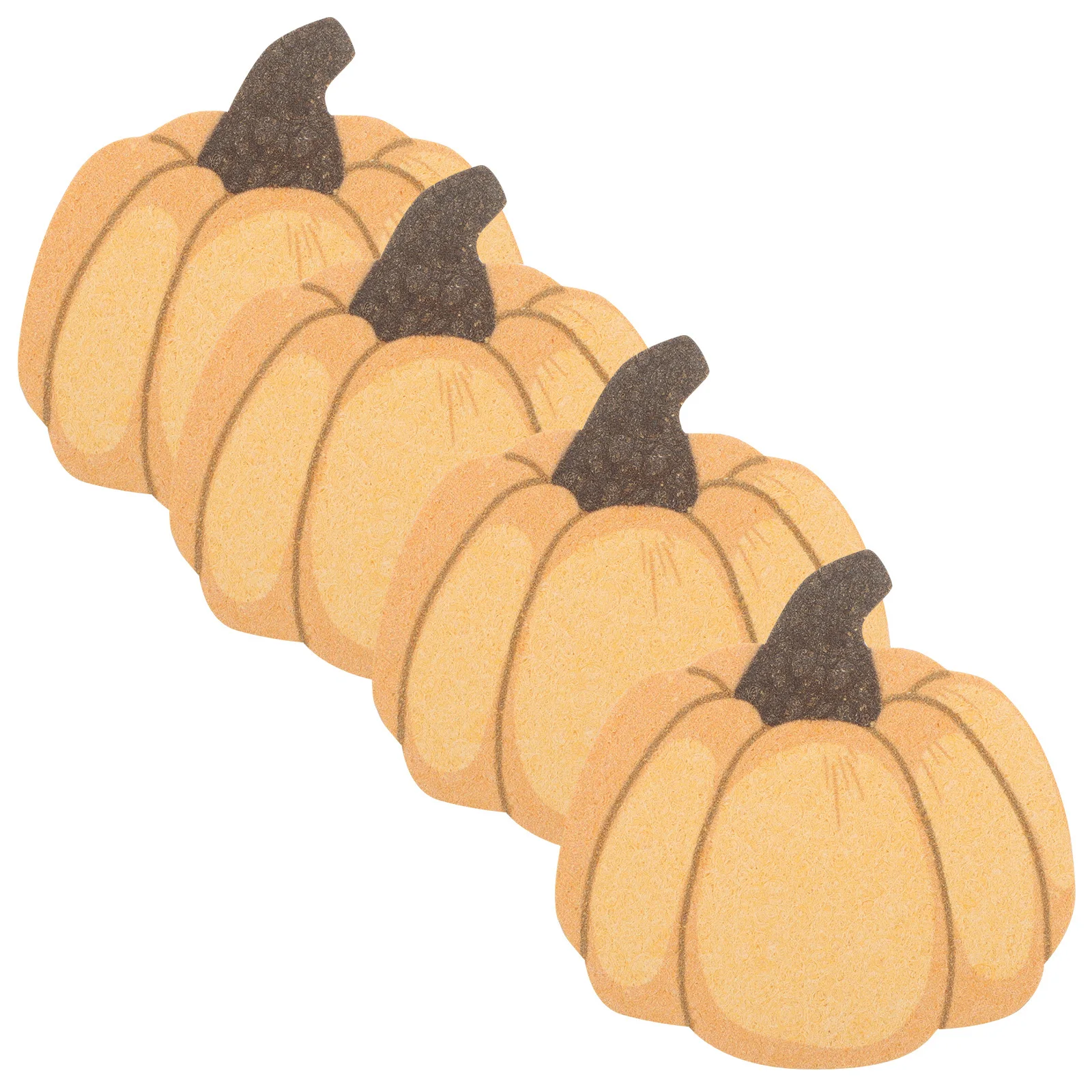

4pcs Wood Pulp Sponge Kitchen Scrubbers Cute Pumpkin Design Fast Absorbing Non-Scratch Dishwashing Cleaning Sponge For Bath Face