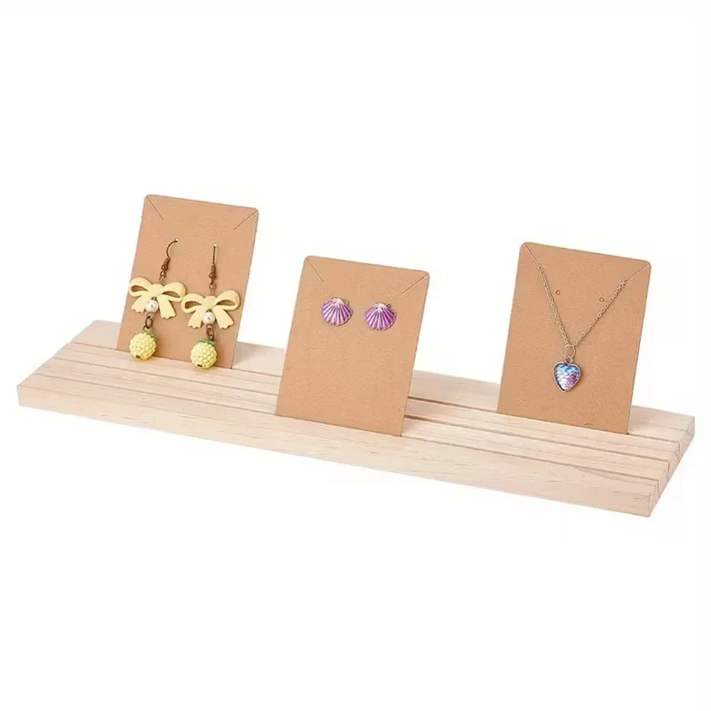 

Wood Jewelry Earring Ring Display Stand Jewelry Storage Earring Cardboard Holder Wooden Business Card Holder for Desktop