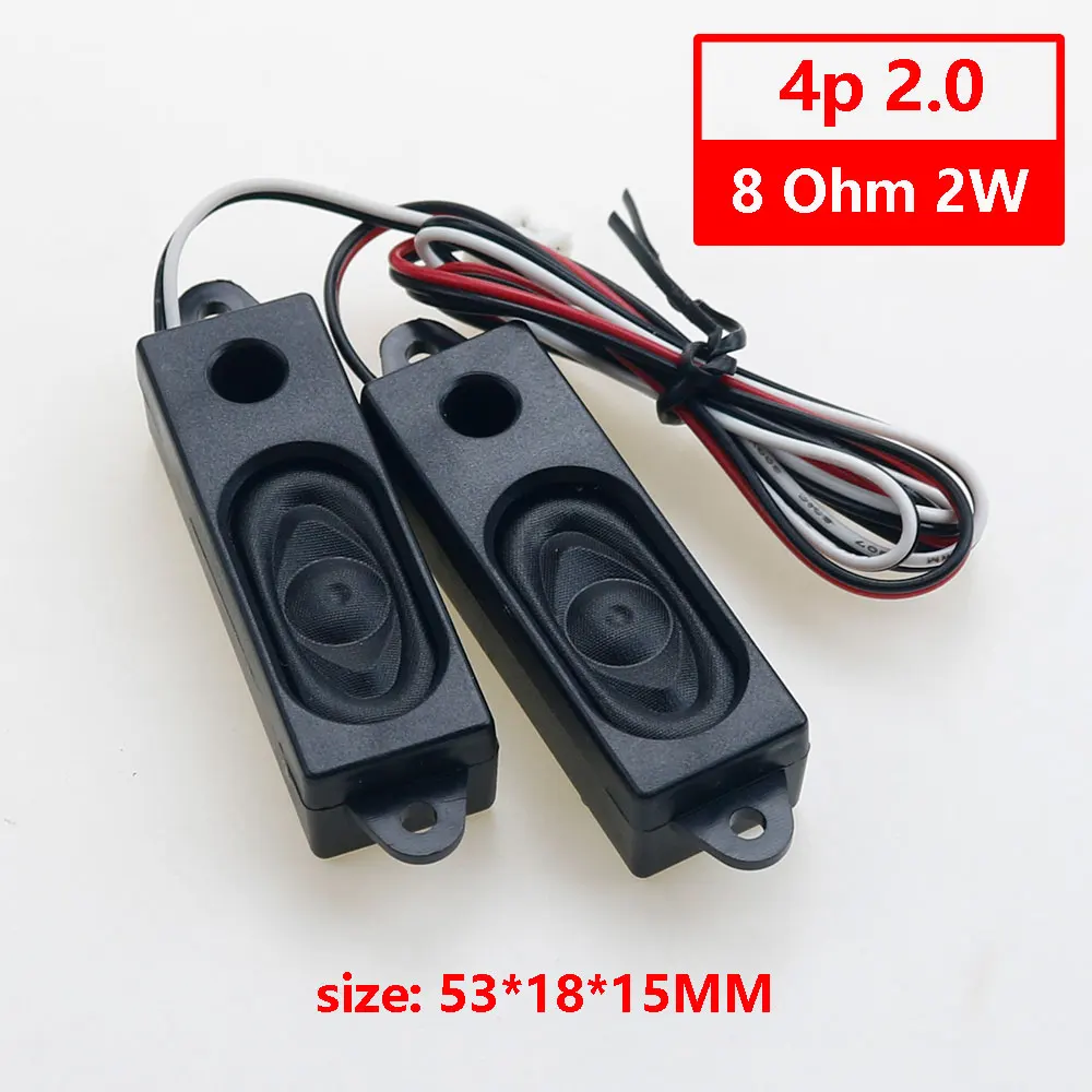 

1Pair 8R 2W 1853 5318 LCD Monitor/TV Box Speaker Horn 2W 8R Cavity Loudspeaker 8 Ohms 2 Watt 18*53MM Thickness