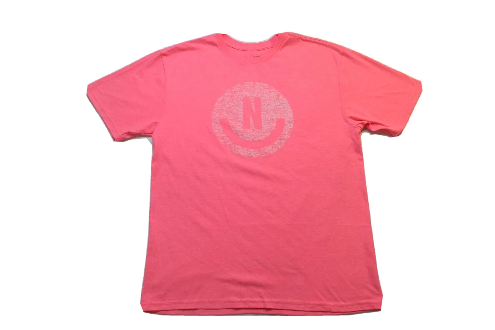 Neff Mens Smile Logo Neon Pink Heather T Shirt Nwt L