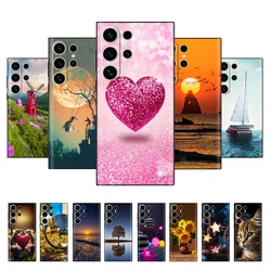 For Samsung S25 Ultra Case Black Cover Heart Flower Silicone Soft Back Cases For Samsung Galaxy S25 Ultra Phone Case S 25 Ultra