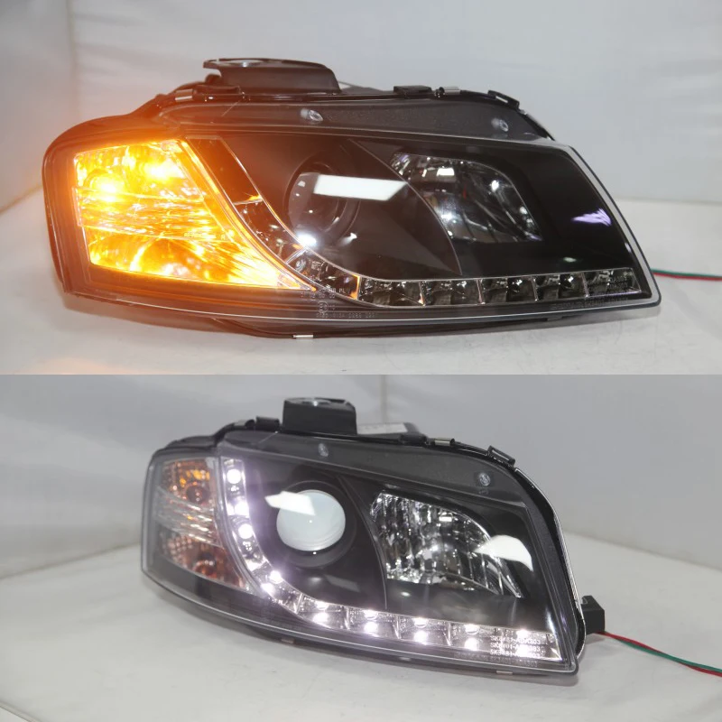 

For Audi A3 LED Head Light With Projector Lens 2003-2007 Year SN Black Housing