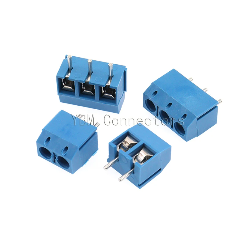 10/20/50pcs Kf301 Screw Wire Terminal Block 2p 3p 4p Pitch 5.0mm Straight Pin Spliceable Plug-in Pcb Cable Connector
