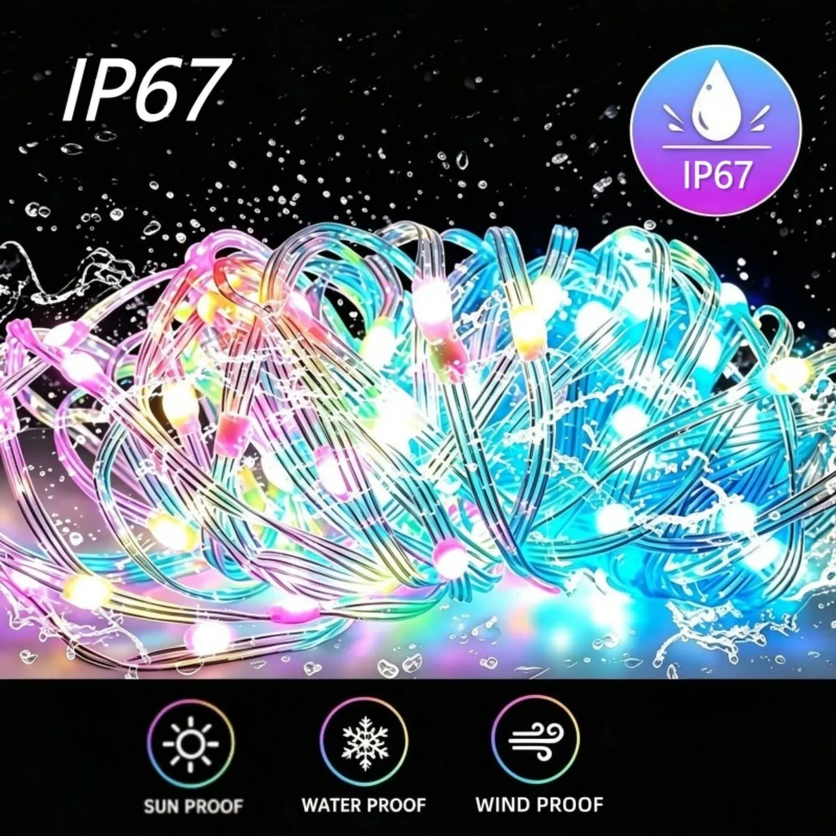 RGB Leather Line String Lights APP Control Bluetooth Music Sync Indoor Outdoor Holiday Party Decorative Lighting