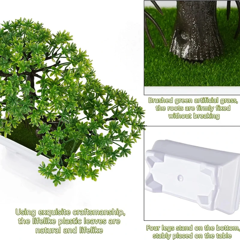 1 ชิ้นสีเขียวพืชประดิษฐ์บอนไซต - Outdoor Furniture Green บทวิจารณ์และราคา