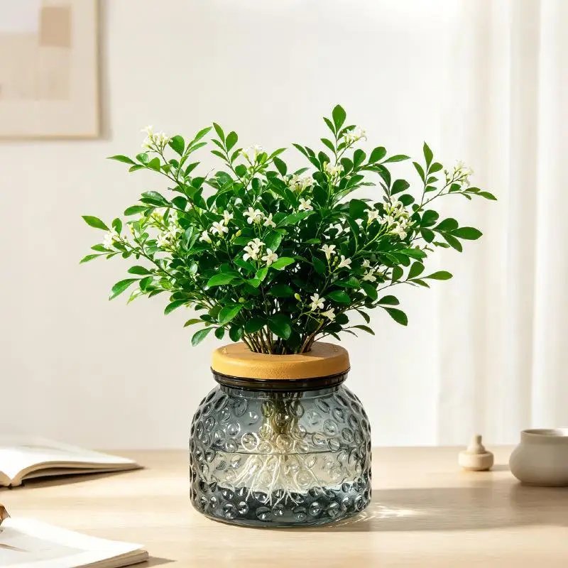 Mini Self Watering Flower Pot Fish Tank Transparent Plastic Plant Pots Self Watering Planter Pot Vase For Home Decoration