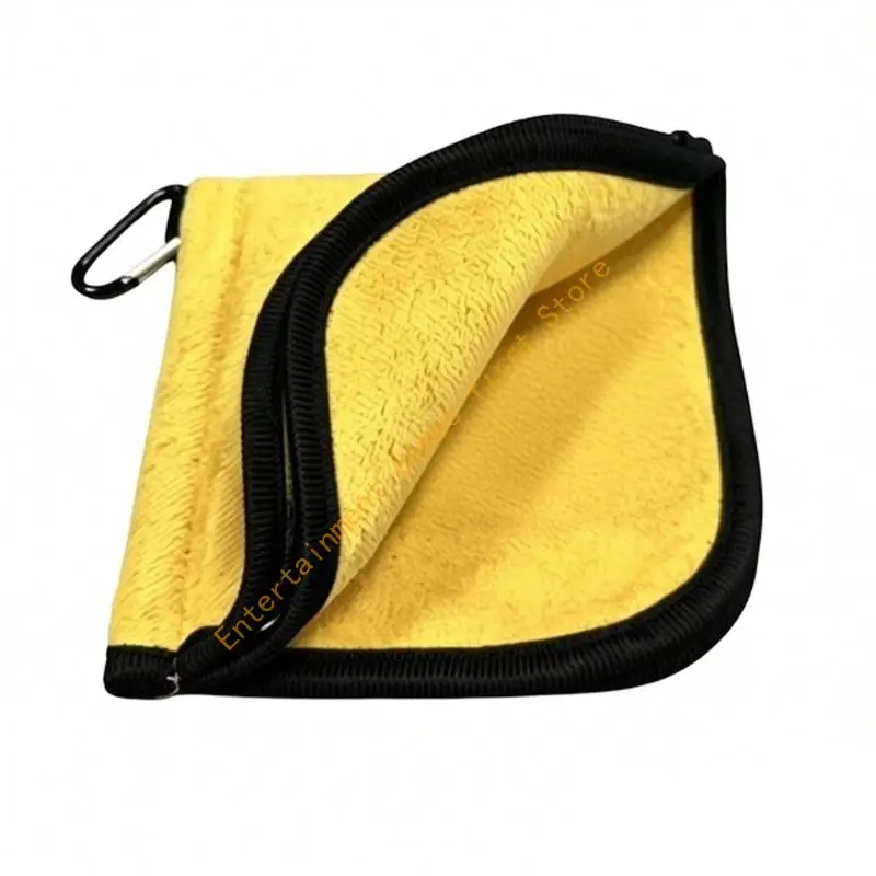 Zippered Golf Cleaning Towel for Quick Ball and Club Wipe Downs, Microfiber Golf Ball Cleaning Club Wipe for Golf Bag Use