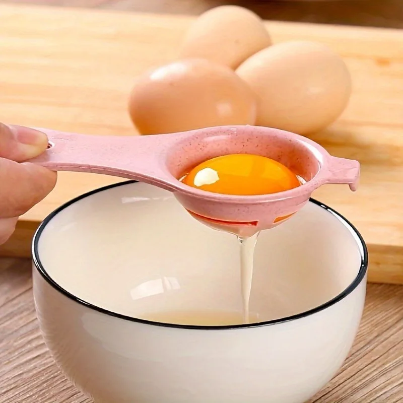Separador de huevos de paja de trigo sostenible, filtro blanco y y yema fácil para hornear, utensilio de cocina, 1 ud.