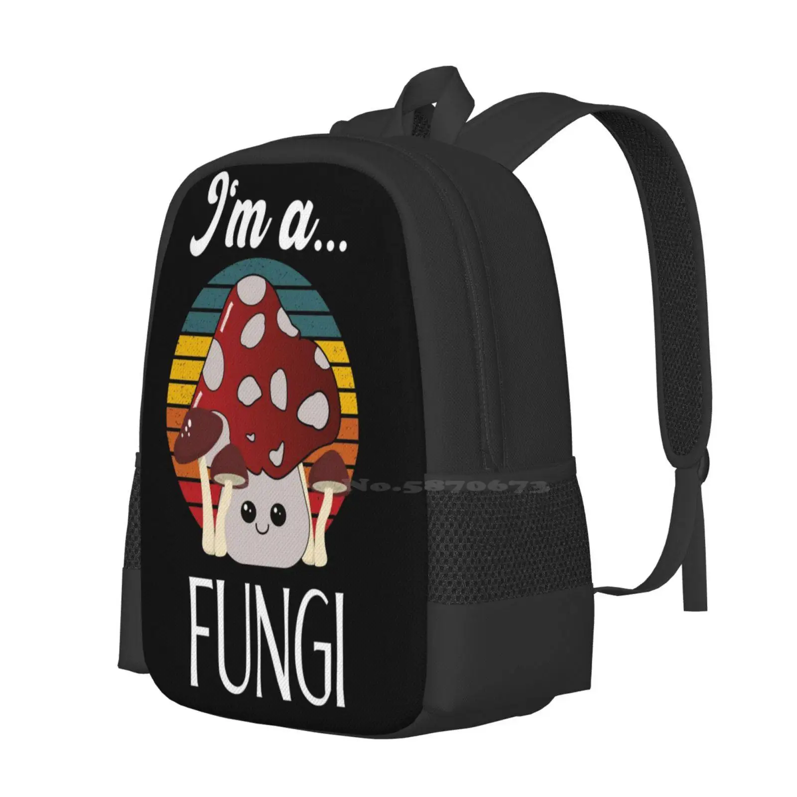 I'M A Fungi Funny Mushroom Pun Kawaii Toadstool Backpack For Student School Laptop Travel Bag Magic Mushroom Cute Mushroom Chef