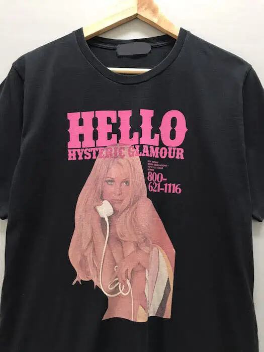 Hysteric Glamour T Shirt Hello black and pink unisex S 4XL TE7049