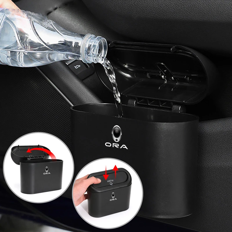 1PCS Car Trash Can Hanging Vehicle Trash Bin For GWM ORA Good Cat Funky Cat Ballet Cat EV ORA 03 03GT Auto Interior Accessories