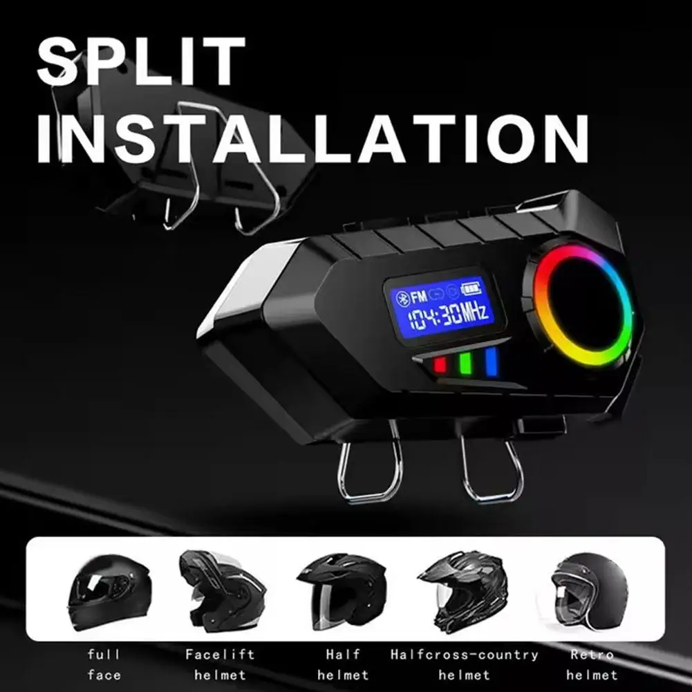 

1Pcs Wireless Motorcycle Helmet Headset LCD Display Bluetooth Headphones Waterproof Motorcycle Hands-Free Call Helmet Earphones