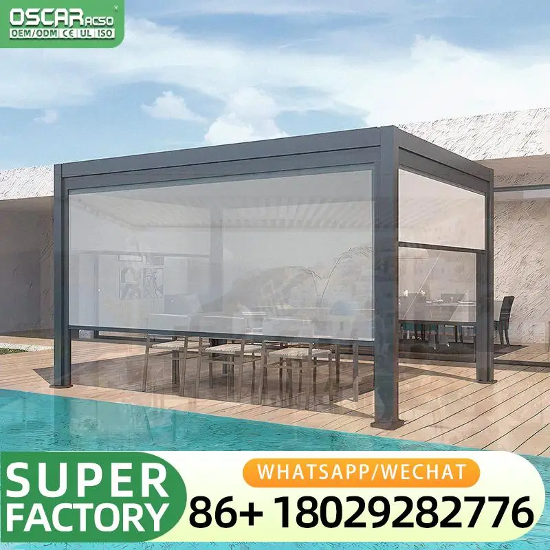 Aluminum Hardtop Gazebo Garden Structure Heavy Duty Frame Eco Friendly Modern Natural Outdoor Kitchen BBQ Party Relaxing Patio p
