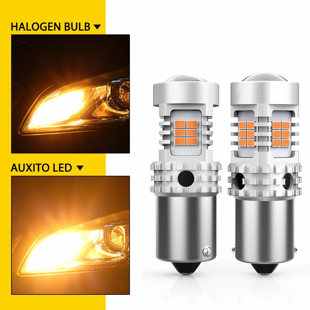 

2Pcs 1156 BA15S P21W LED Amber Yellow Canbus No Error BAU15S PY21W LED Bulbs No Hyper Flash Car Turn Signal Light 7507 7506 12V