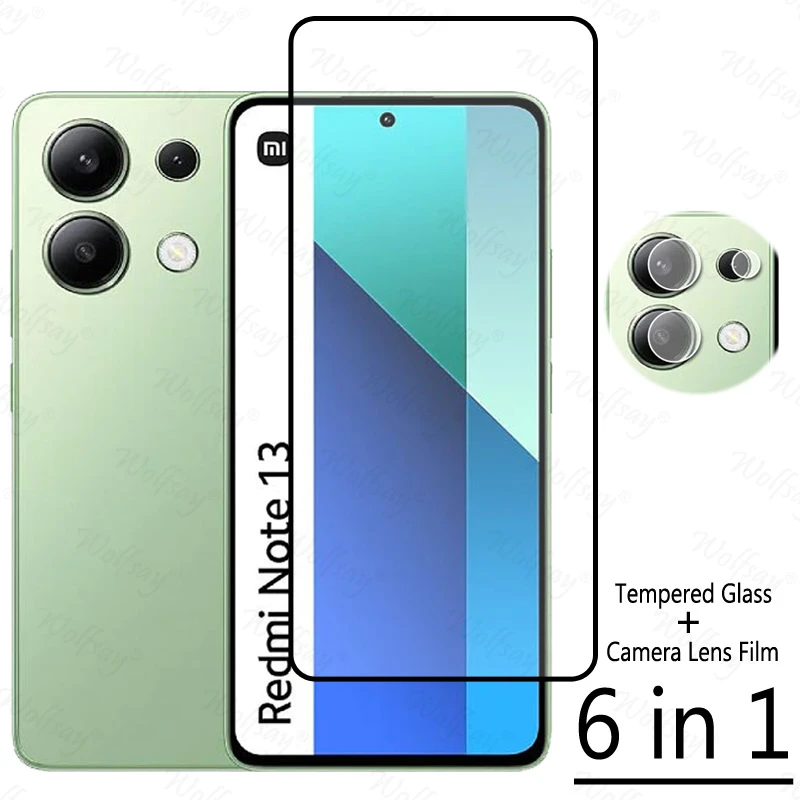 Full Cover Tempered Glass For Redmi Note 13 4G Screen Protector For Redmi Note 13 Global Camera Glass For Redmi Note 13 4G Glass