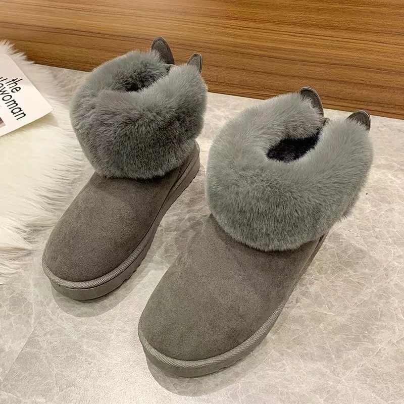 

Winter Women Boots New Style Thickened Female Snow Boots Bottom Flat Warm Waterproof Women Snow Boots