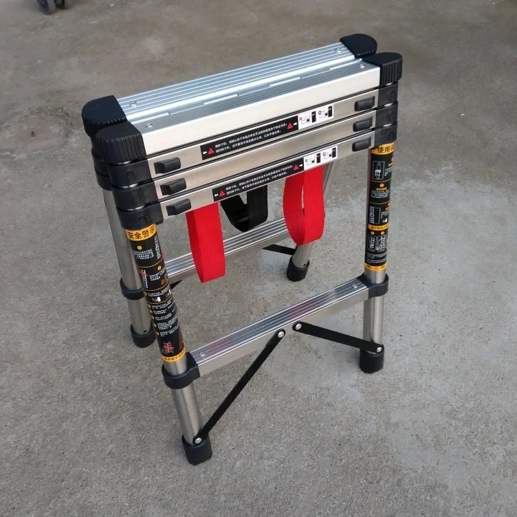 

#Stainless steel telescopic herringbone ladder thickened walking herringbone ladder for household use