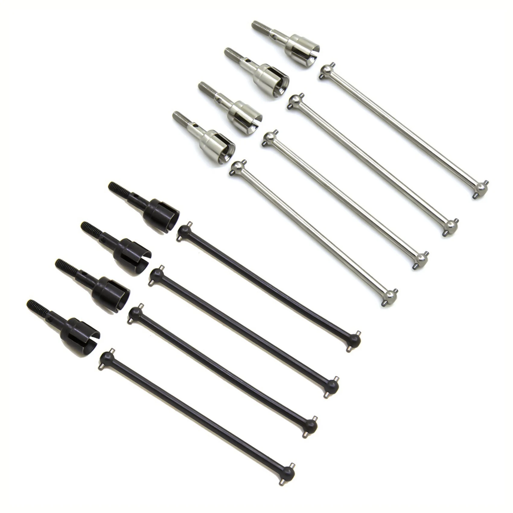 B78B-8Pcs Steel Dogbone Drive Shaft & Wheel Axle Replacement 08029 02033 For HSP 94111 94108 94170 1/10 RC Car Parts,Black