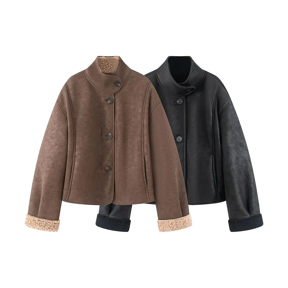 

Autumn and winter new women's fashion casual versatile double-sided jacket jacket