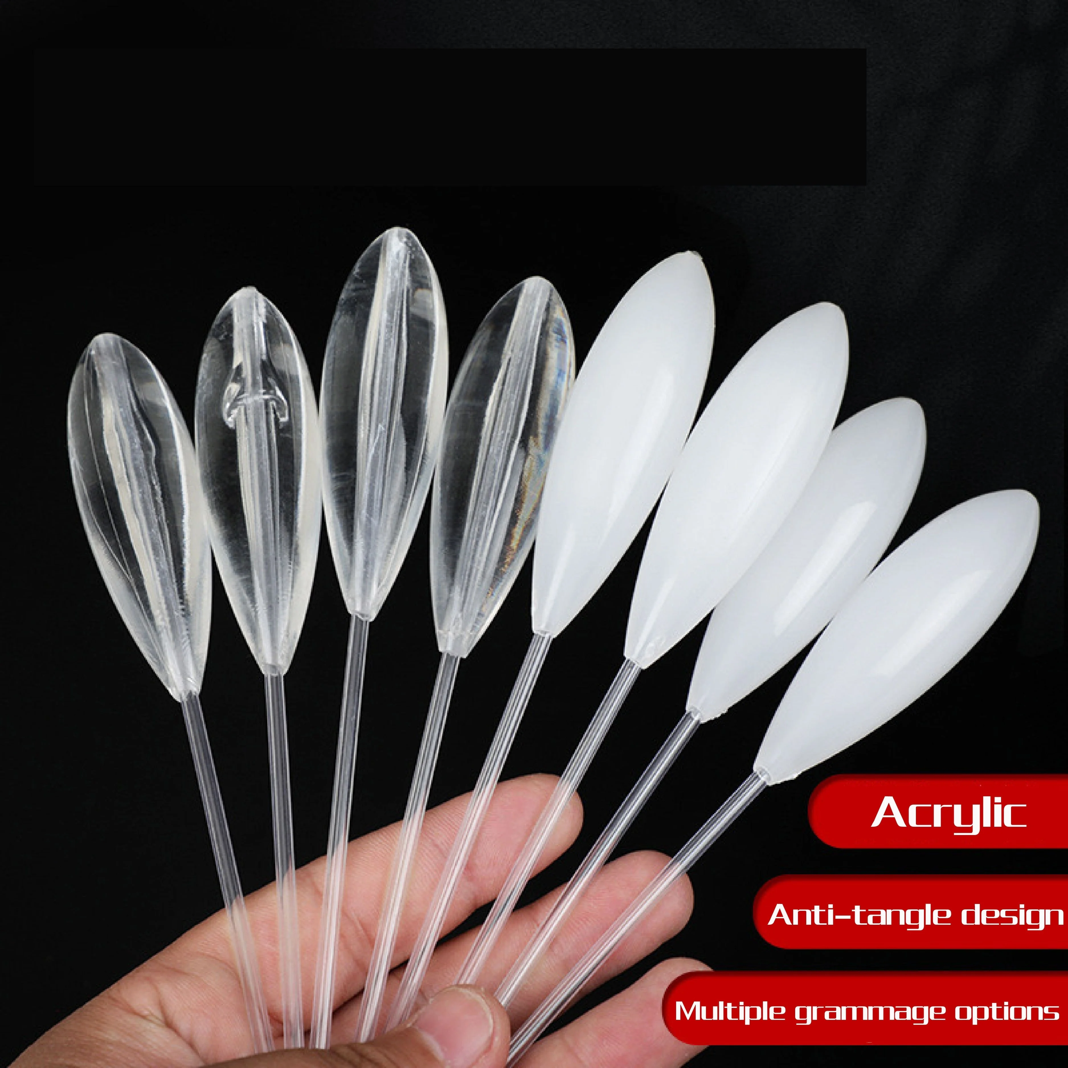 2pcs Fishing Floats, Acrylic Fishing Aid Casting Float for Carp, Catfish, Trout and Bass - Up and down options available