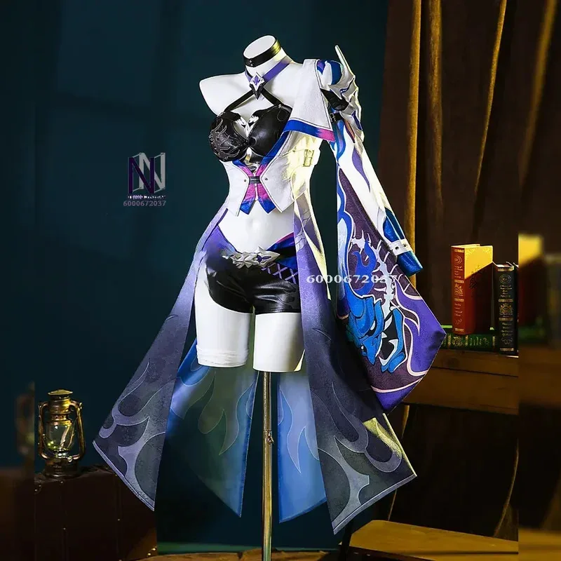 CyHonkai Star Rail Acheron Cosplay Costume Wig Outfit Dress Uniform Earrings Leggings Galaxy Rangers Halloween Party Women Props