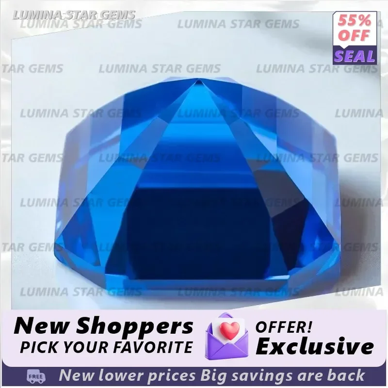 

Lab Grown Cobalt Spinel Gemstone Asscher Cut Blue Stone for Pendant Earrings Jewelry Making for Lab Grown Sapphire Jewelry