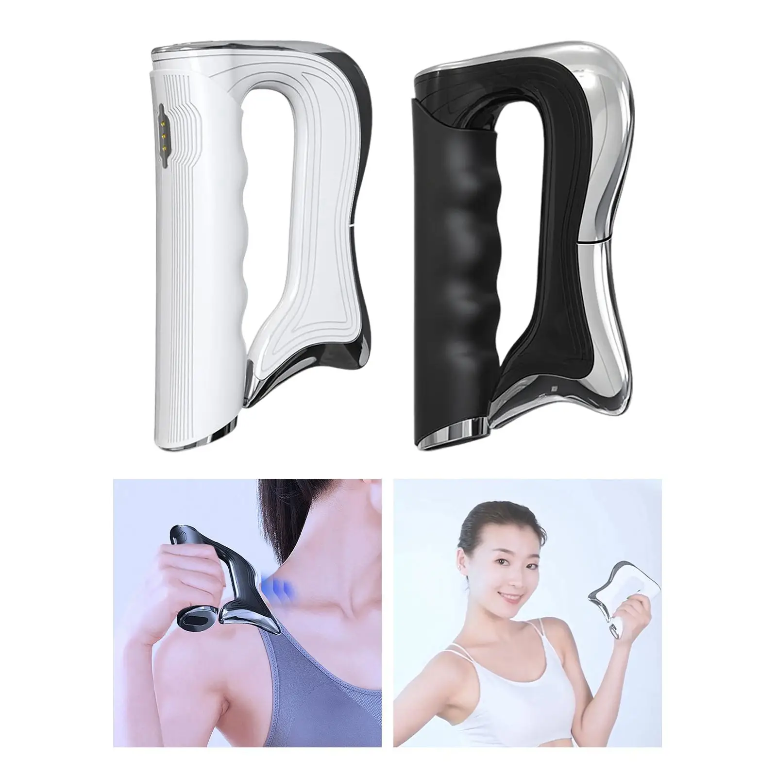 Electric Fascia Massager Muscle Relaxing Plate Heating Vibration USB Rechargeable Scraper for Neck Arm Wrist Body Massager