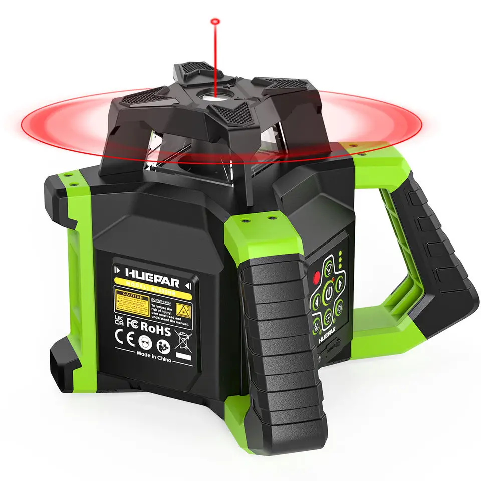 Huepar Rl300hr Nivelamento Automático Cross Line Rotary Laser Nível Red Light Beam Kit Máquina