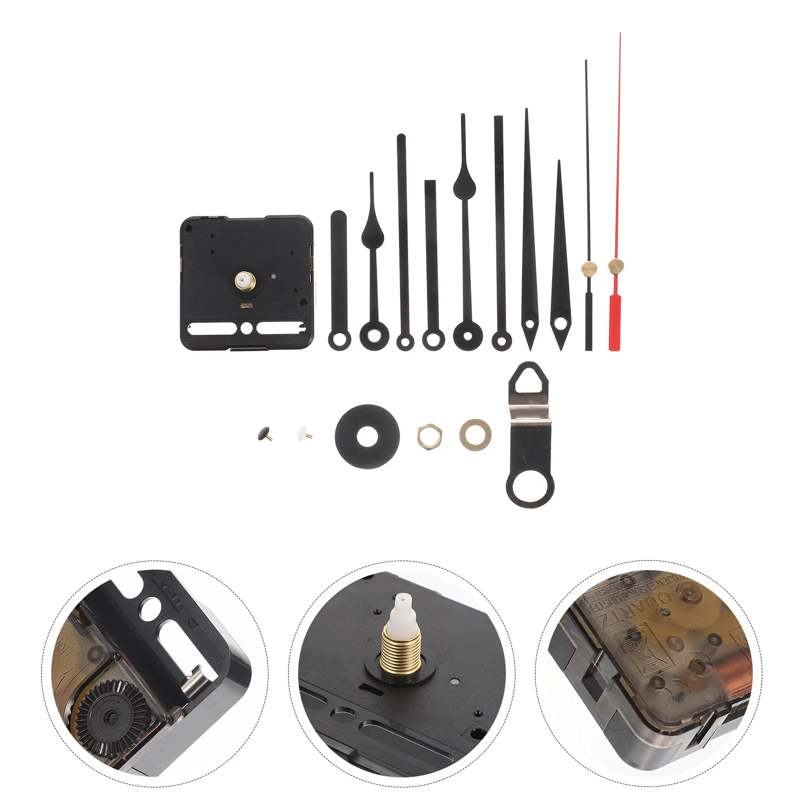 

1Set Clock Mechanism Metal Hour Minute Second Hands Silent Movement DIY Wall Clock Repair Replacement Parts Core