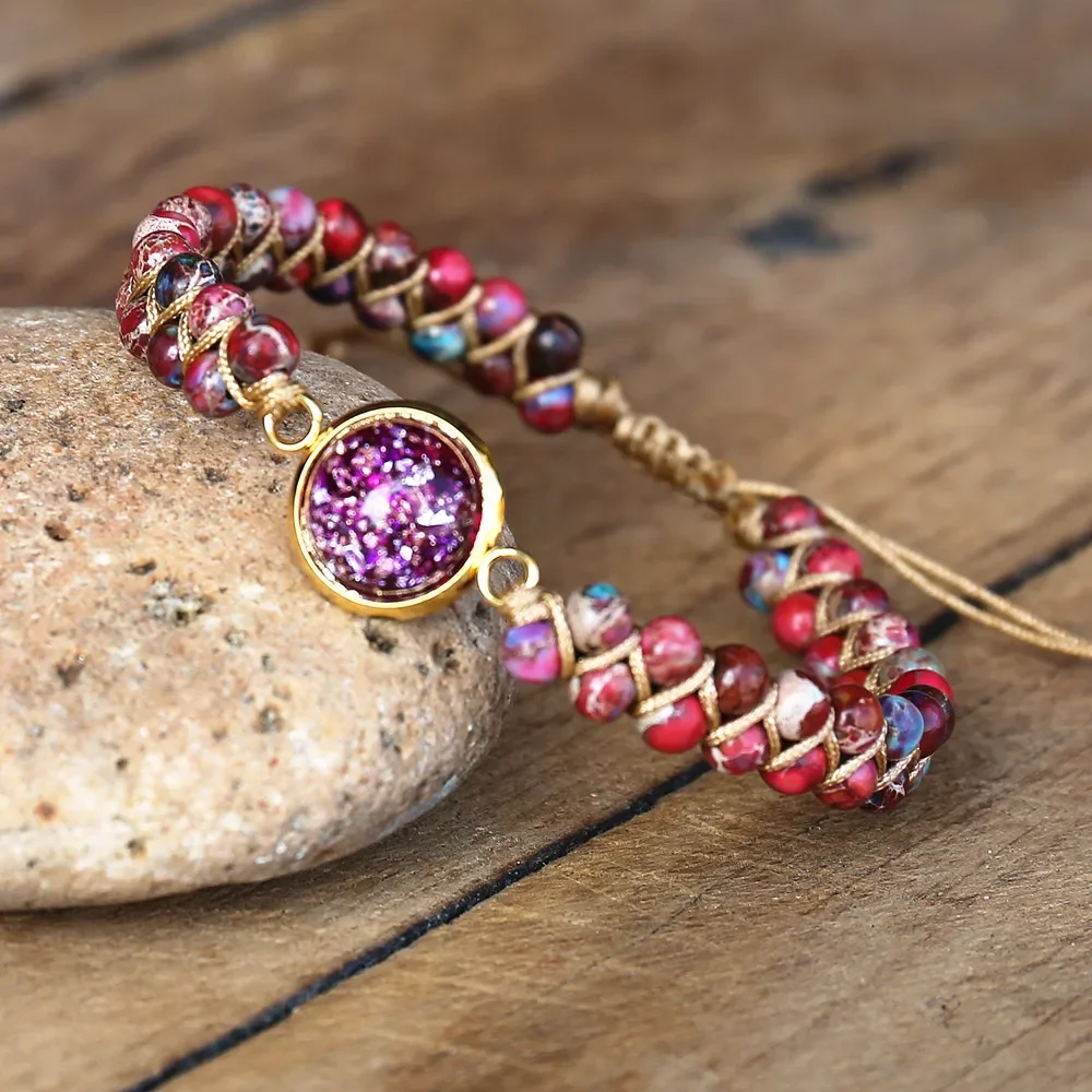 Imperial Beads Orgonite Braided Bracelet Boho Yoga Charm String Warp Bracelet Women Handmade Friendship Jewelry
