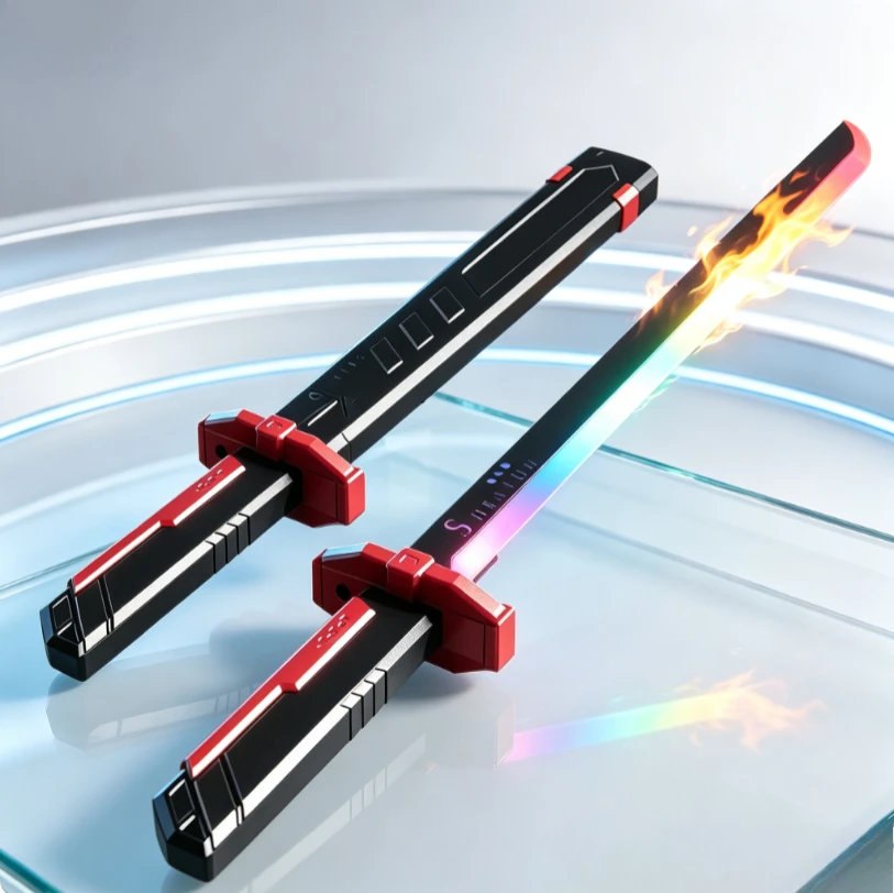 Popular Star Spark Blade Tomahawk Cool Marquee Light Spray Laser Sword Glowing Toy Knife