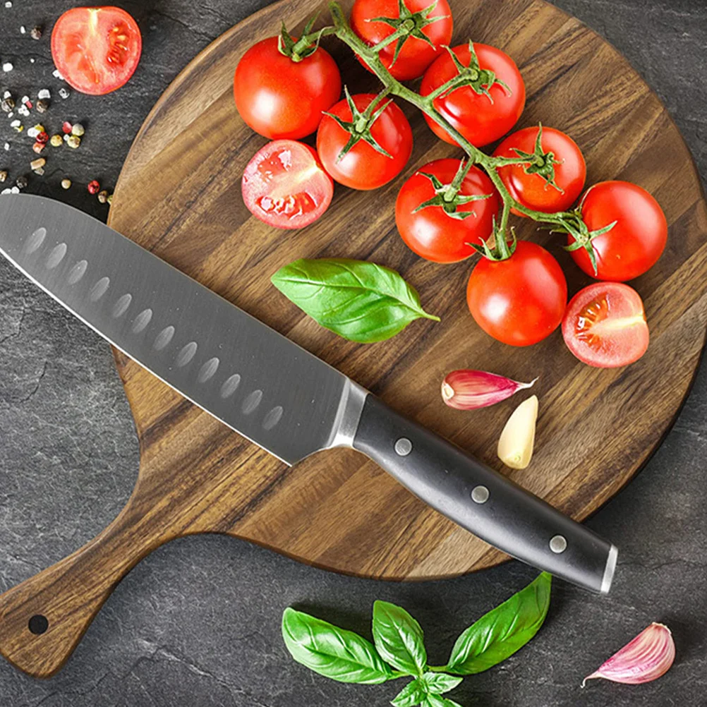 

Round Wood Cutting Board Wear-Resistant Natural Wooden Chopping Board For Pizza Steak Bread Serving Charcuterie Tray