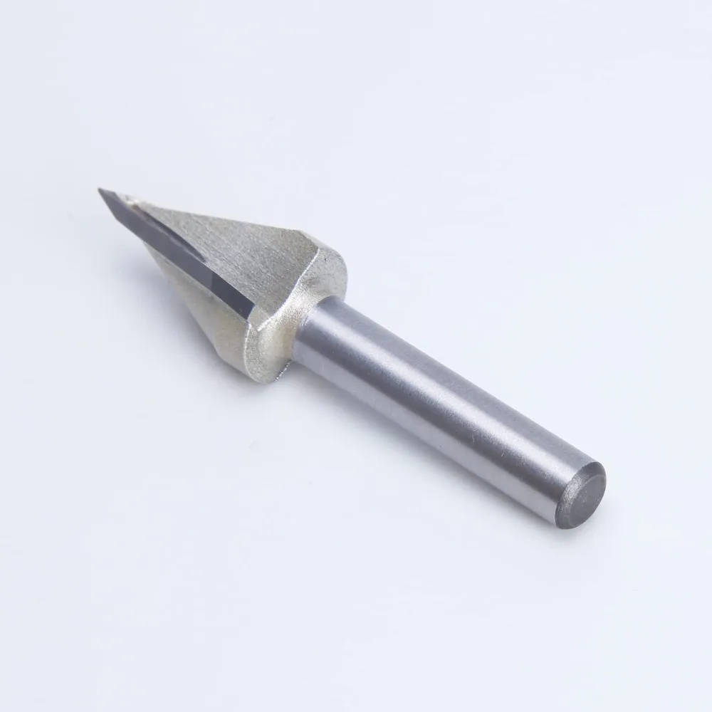 45 Degree 6MM Router Bits V Groove Bit Hole Opener 1/4 Inch Shank Cutting Tool 19/32 Inch Cutting Dia CNC V Bit