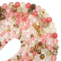Wholesale Natural Watermelon Rind Stone Bead Round Gem Loose Beads for DIY Jewelry Making Bracelet Necklace Making 4/6/8/10/12mm