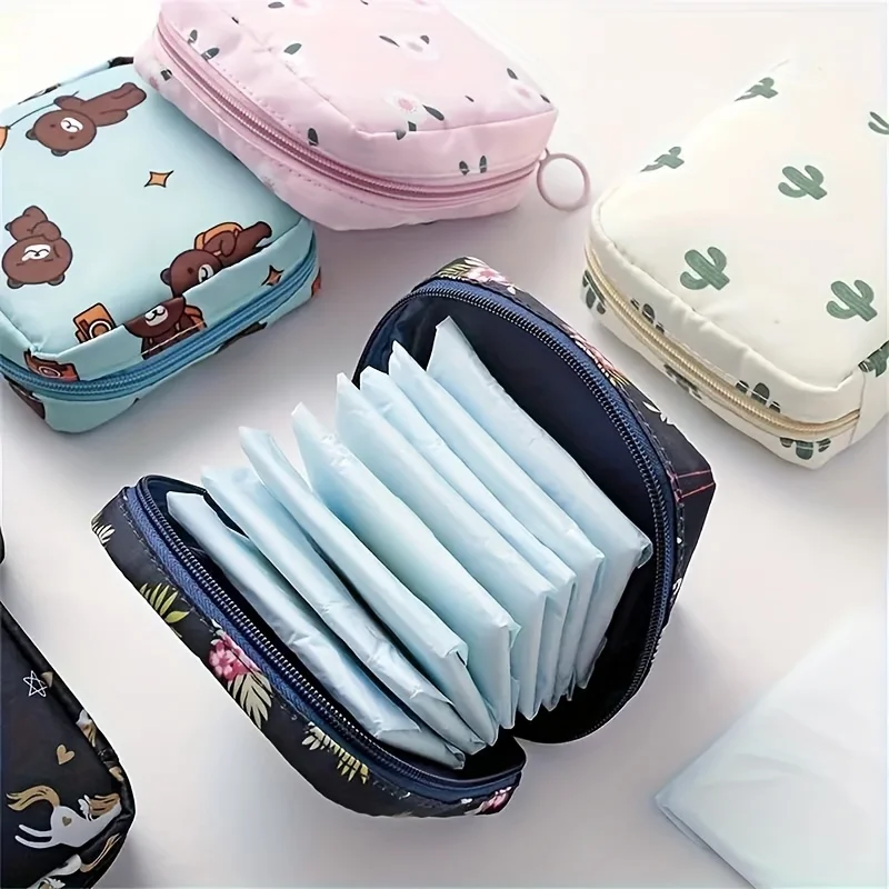 omen Tampon Storage Bag Case Sanitary Pad Pouch Napkin Cosmetic Bags Organizer Ladies Makeup Bag Girls Tampon Holder Organizer