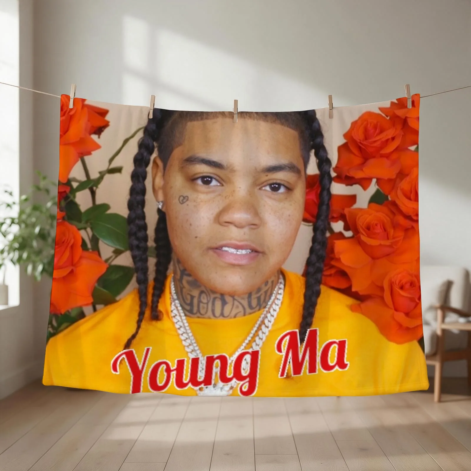 Young MA Throw Blanket couch cozy soft plush fuzzy picnic outdoor blanket