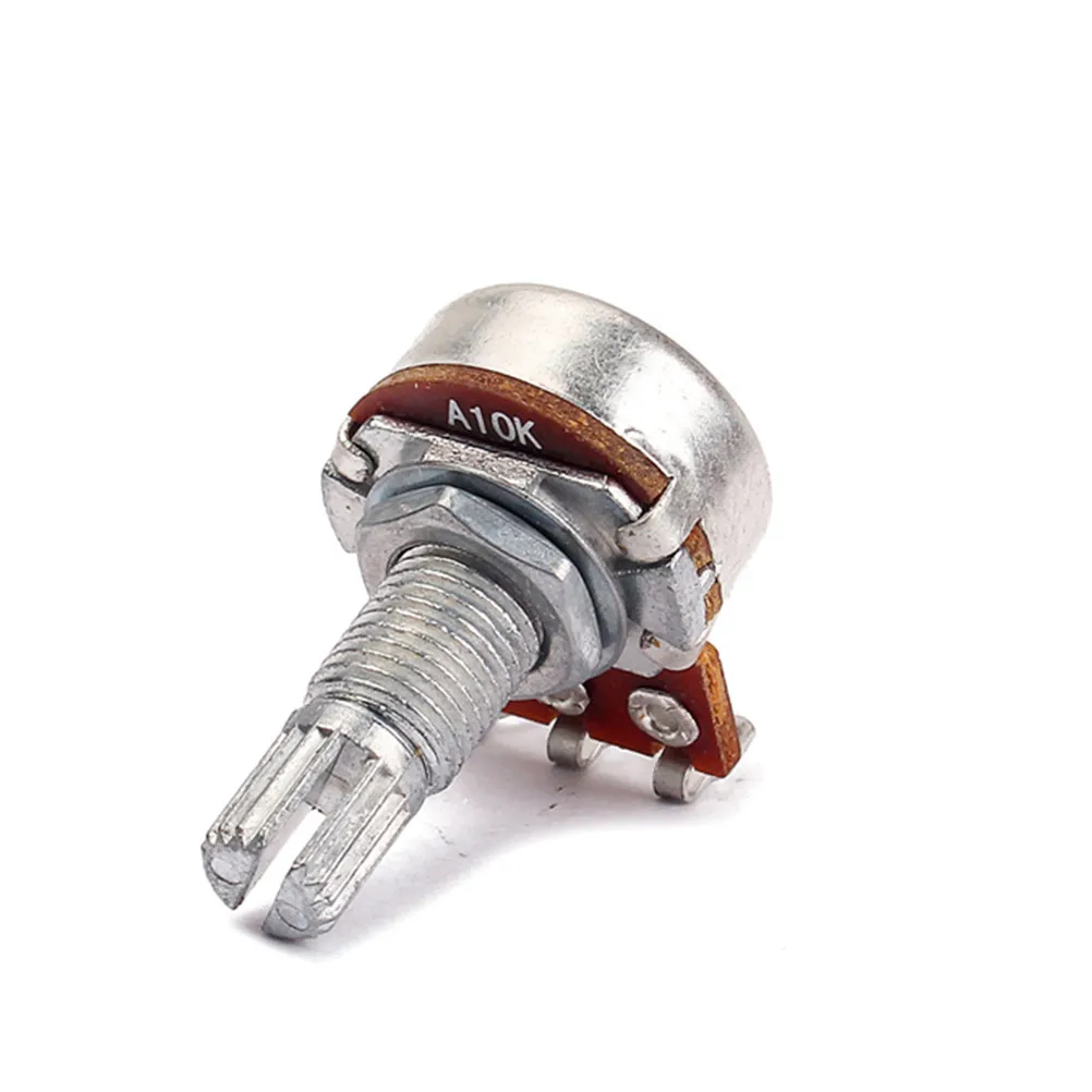 A10k Ohm Audio Taper Potentiometer for Guitar Amp Volume Control Split Shaft Coarse Knurling 18Mm Gp201 Guitar Potentiometer