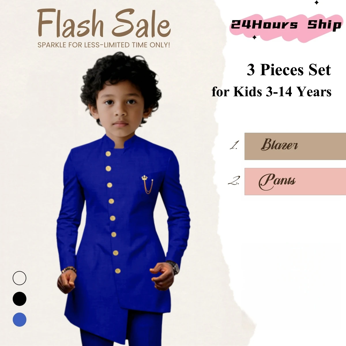

Kids Formal Suit Set - 2 Pieces Slim Fitting Tuxedo Pants for Formal Occasions - Toddler Teen Suits Blazer Trousers Instant Ship