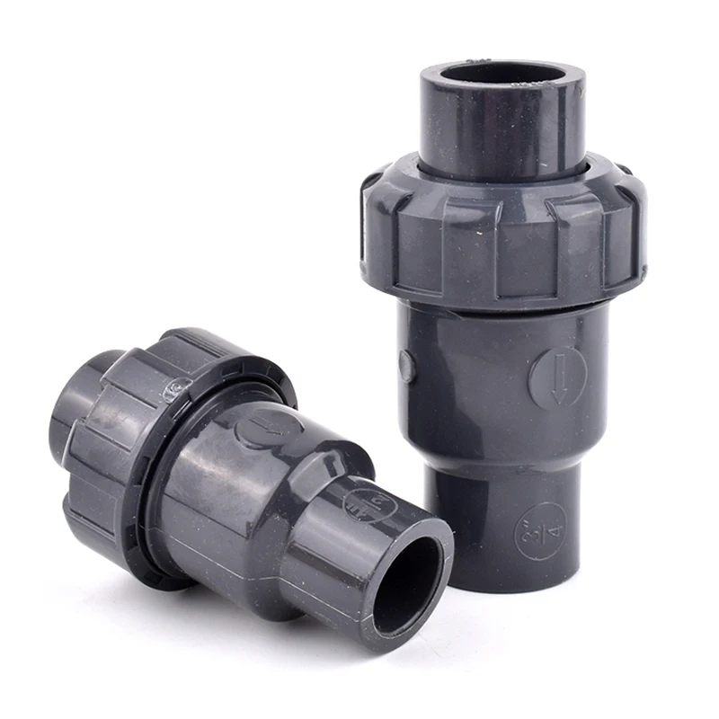 

20~110mm UPVC Ball Check Valve One Way Valve Garden Irrigation Water Pipe Fittings Industrial Water Treatment Non-return Valve