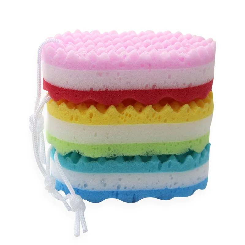 Three-layer Wave Bath Sponge Body Brush Shower Skin Clean Massage Cleaning Shower Brush Skin Remover for Kids Adults