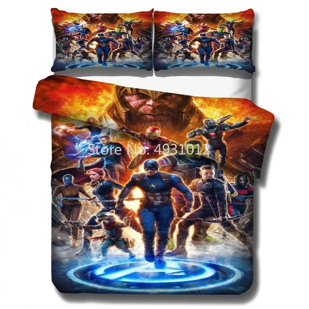 Cartoon The Avengers Captain America Bedding Set Baby Kids Boys Gift Duvet Covers Pillowcases Comforter Cover Adult Children