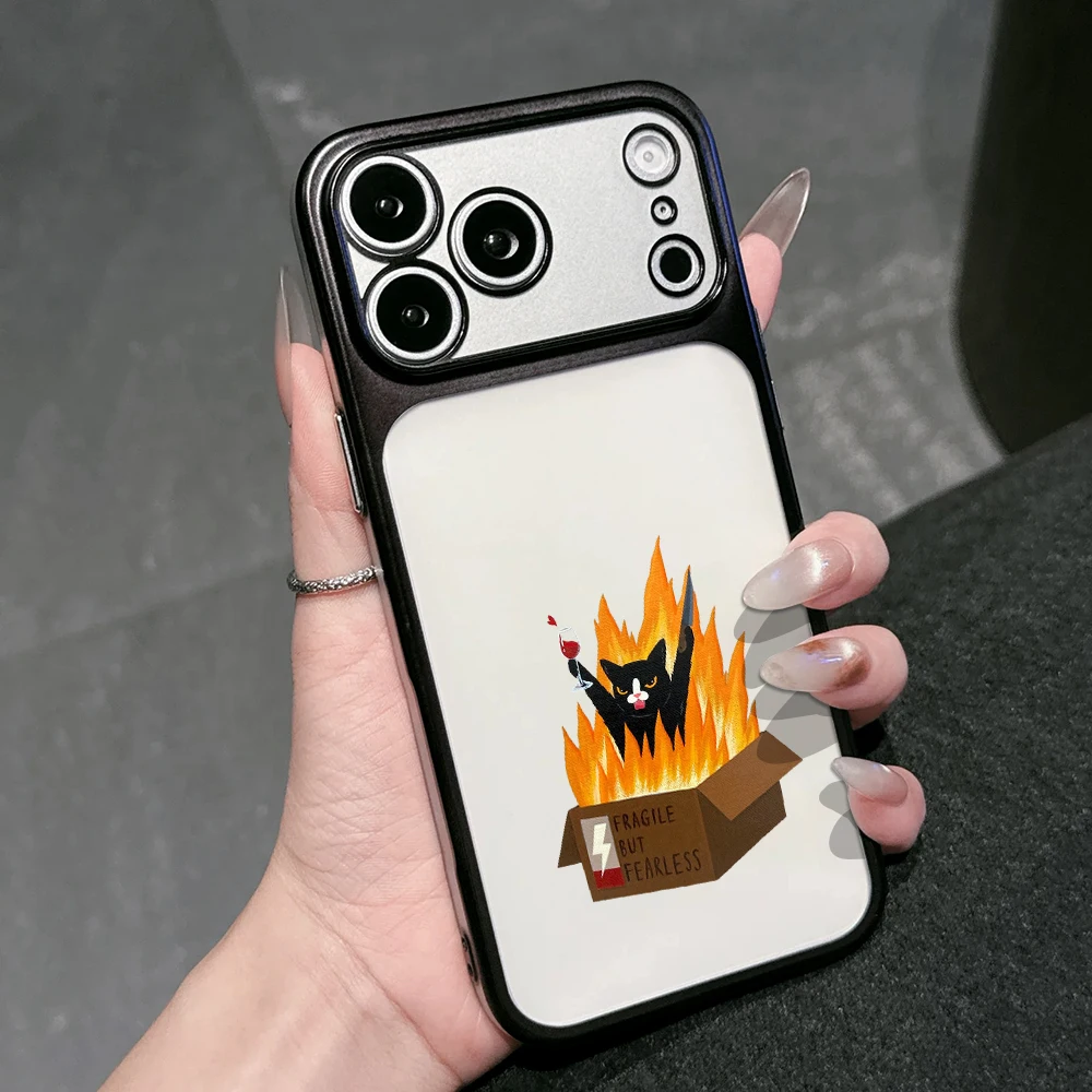 Lustige Schwarze Katze INS Niedliche Hülle für iPhone 13 15 Pro Max Hüllen iPhone 17 12 ProMax 11 14 16 17 Plus 17 Air Mattierte Beschichtung Hülle – Detail 2