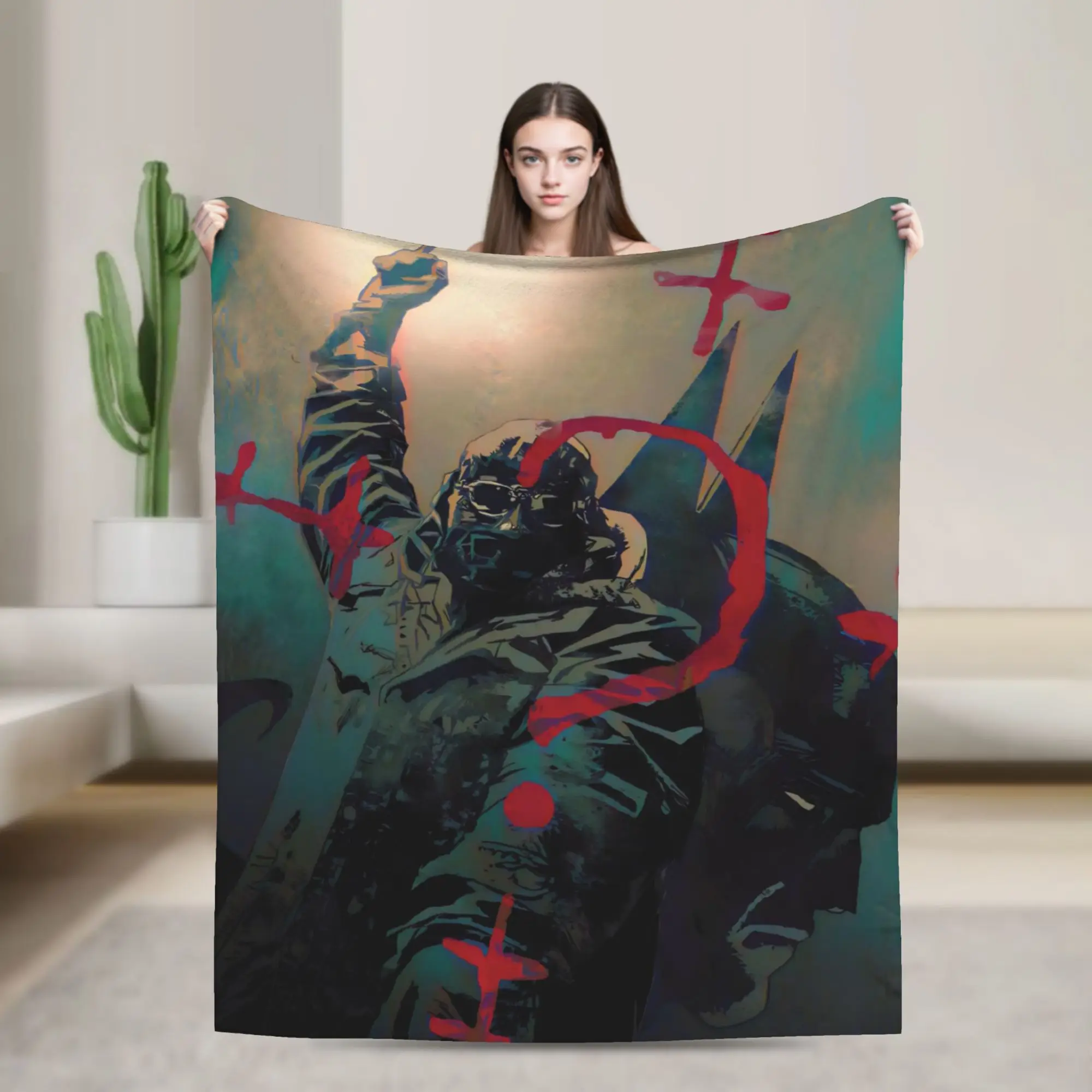 Paul Dano Riddler Knitted Blanket Flannel Bat Man Super Warm Throw Blankets for Car Sofa Couch Bed Rug