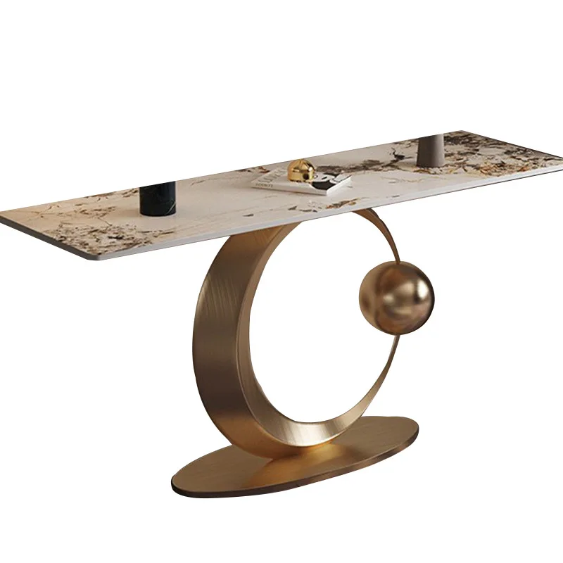

Light luxury entrance table High-end villa club Hotel commercial case table Model room Moon rock slab entrance table