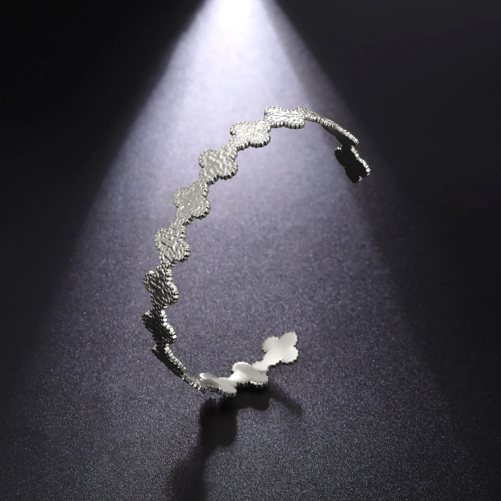 سوار برسيم بأربع أوراق من الفولاذ المقاوم للصدأ للنساء ، أساور زهور ، مجوهرات للفتيات ، حفلة عيد الميلاد ، هدية الحبيب #2