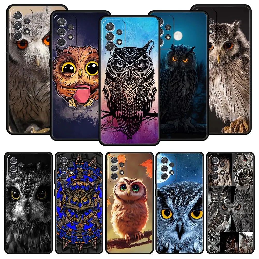 Cartoon Girl Gifts Lovely Owl Phone Case For Samsung A51 A71 A21S A12 A11 A31 A41 A03s A52 A32 A22 A13 A23 A33 A53 A73 5G Cover