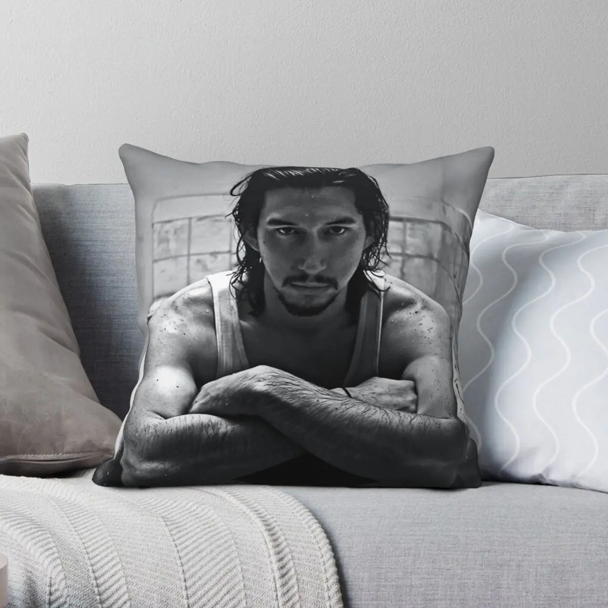 Adam Driver Posing In Bath Square Pillowcase Polyester Linen Velvet Pattern Decor Throw Pillow Case Sofa Seater Cushion Cover