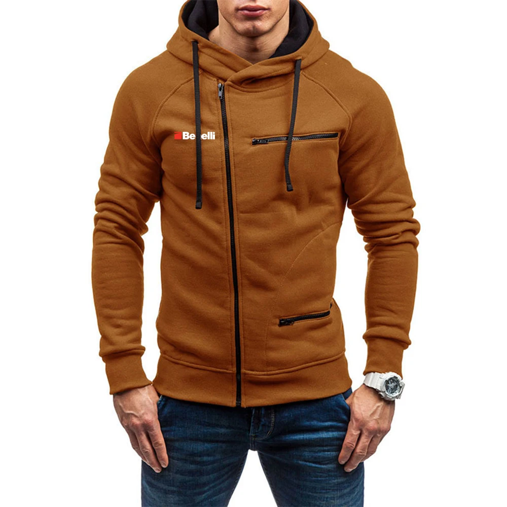 Benelli Geweer Vuurwapens Logo Nieuwe Mannen Lente En Herfst Print Harajuku Vierkleuren Rits Sweatshirt Comfortabele Hiphop Jas